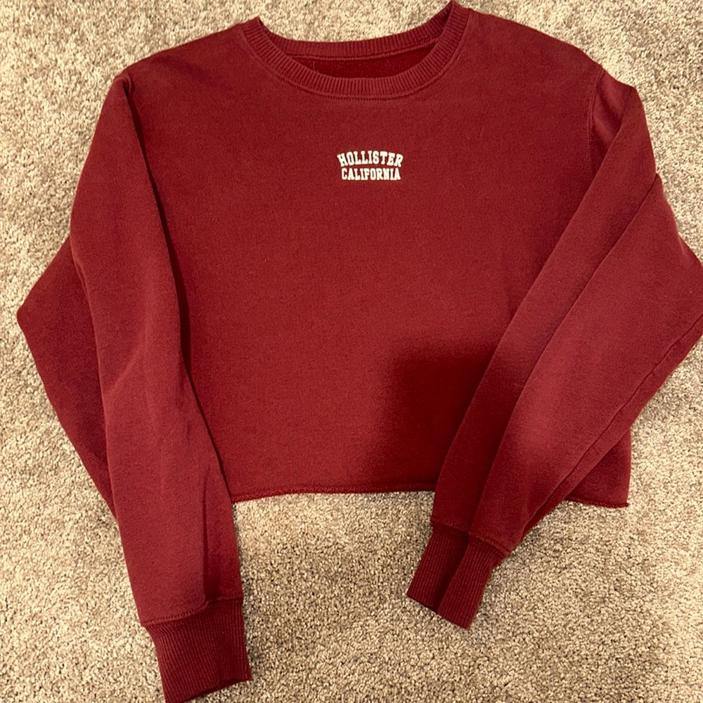 COPY - Hollister crop crewneck with hollister embroidery.